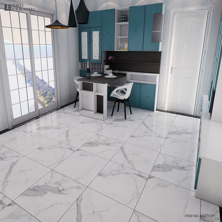 60x60 glazed polished porcelain floor tile carrara white glazed porcelain tile for living room