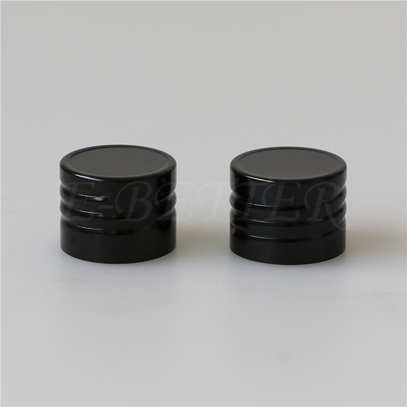 black eco friendly 28mm aluminium screw bottle cap