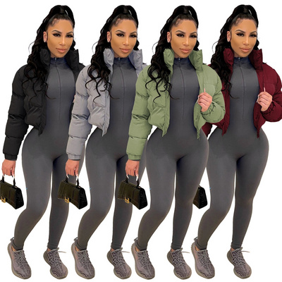 new EB-20221218    Women Puffer Coats Jackets Winter Crop Tops Coats Fashionable Girl Trendy Fur Down Bubble Coats For Women Ladies