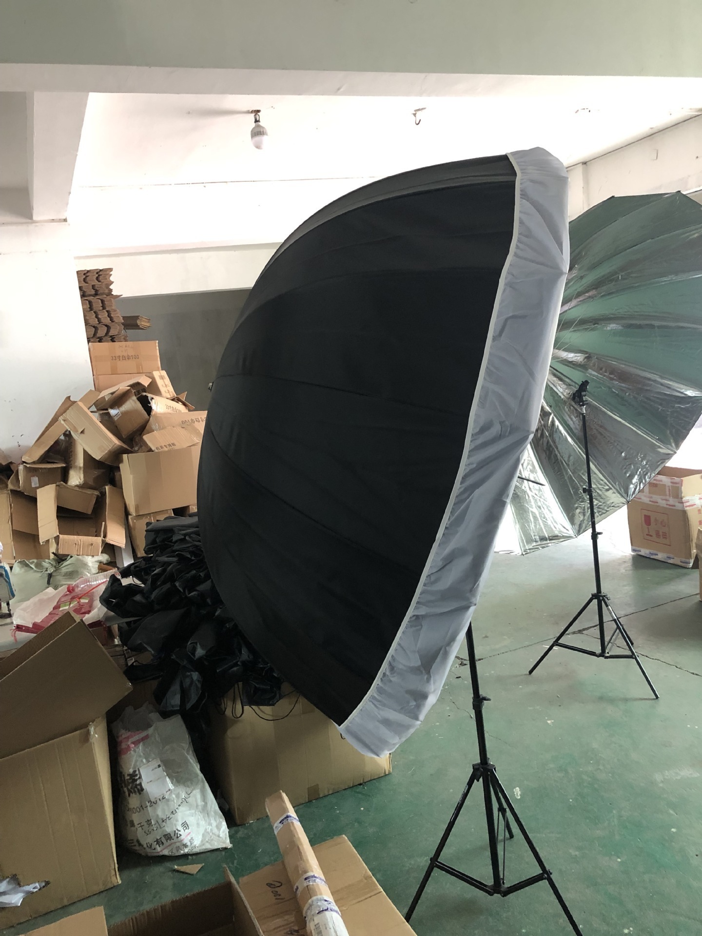 60inch/150cm photography reflective umbrella outside black inside silver with soft cloth cover flash light softbox