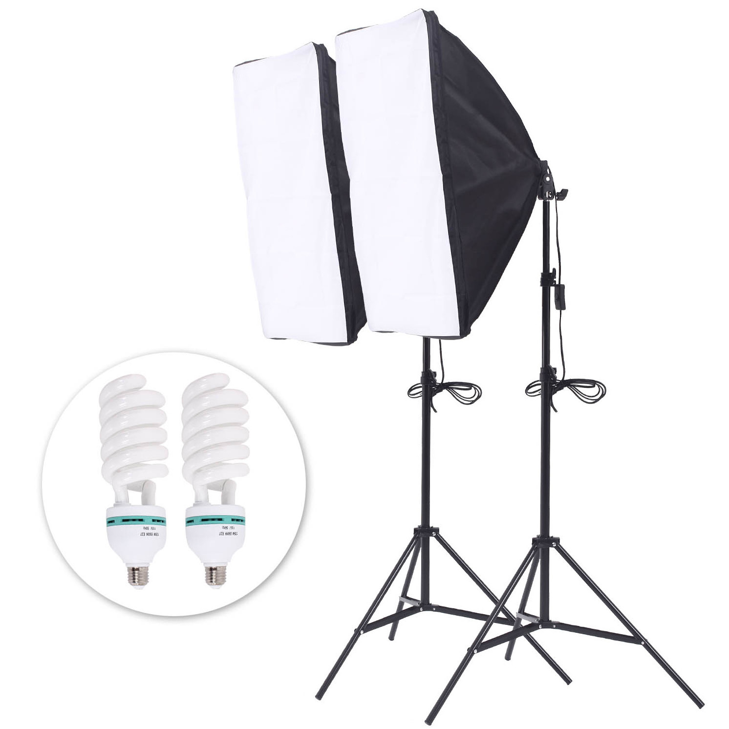 6.5x10ft Photography Video Studio Lighting Kit Umbrella Softbox Set with Backdrop and 5 in 1 Reflector