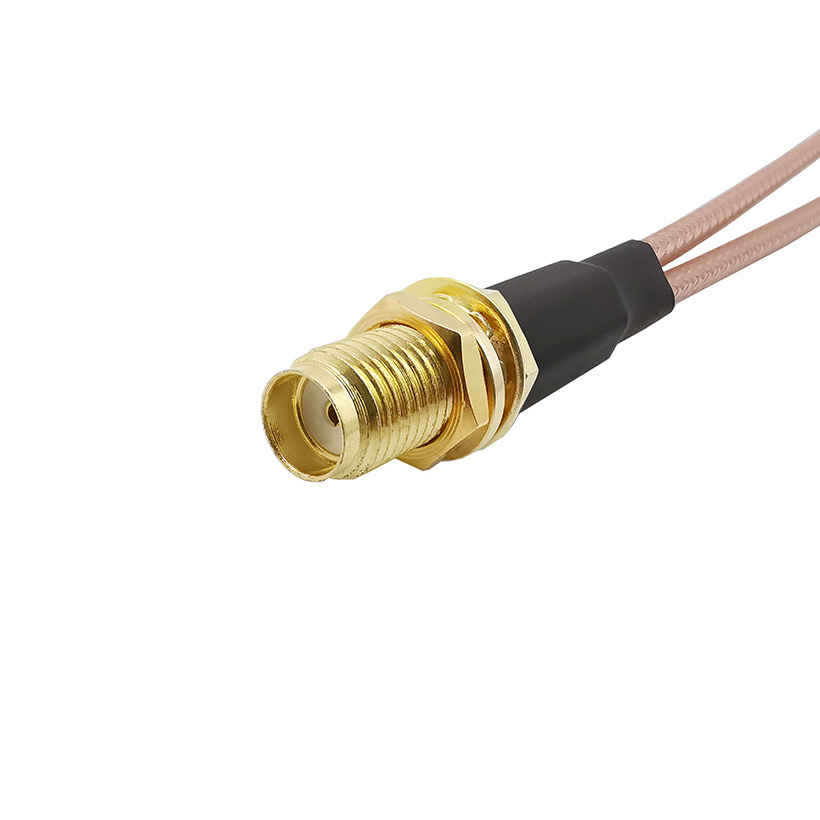 2X Male to SMA Female Bulkhead Antenna RF Coaxial Connector Pigtail Y Splitter RG316 Extension Jumper Cable