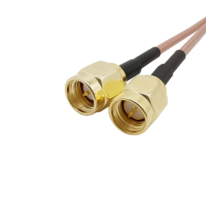 2X Male to SMA Female Bulkhead Antenna RF Coaxial Connector Pigtail Y Splitter RG316 Extension Jumper Cable