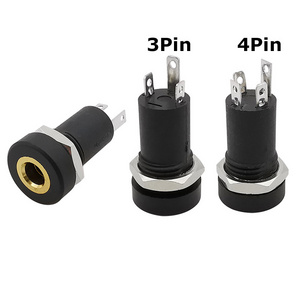 2/5/10Pcs PJ392A 3.5mm Audio Socket 3/4 Pole Stereo Panel Mount Connector With Nuts 3.5 mm Headphone Jack PJ-392A