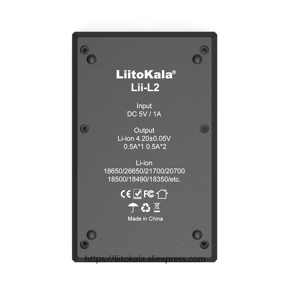 LiitoKala Lii-L2 18650 3.7V 18650 26650 21700 20700 20650 18500 18490 18350 Rechargeable Battery Charger