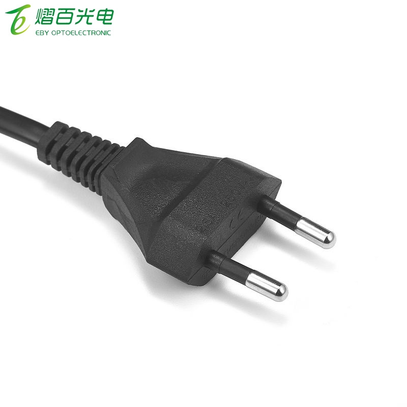 50pcs Euro Plug Power Supply Cord 0.5m 1m 1.5m 2m 3m 0.75mm Electric Wire EU Power Cable For Lamps Light Extension Socket Radio