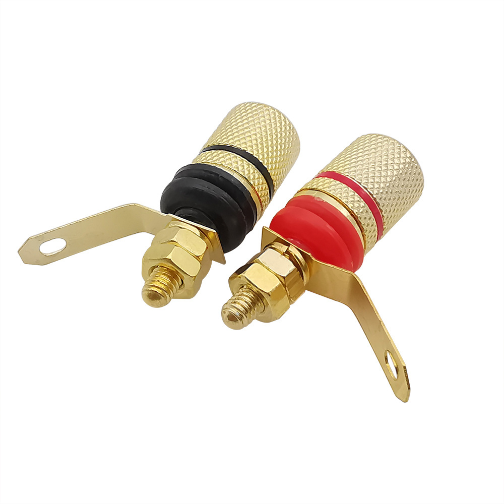 2Pcs Speaker 4mm Banana Plug Socket Gold Plated Amplifier Terminal Binding Post Connector