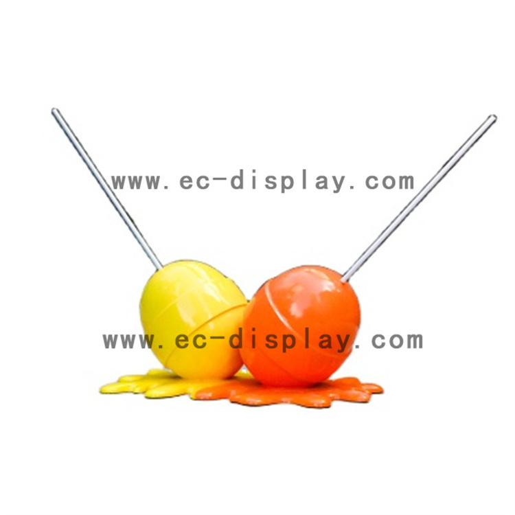 Hot selling larger sculpture fiberglass giant lollipop resin crafts for home decoration resin candy display props