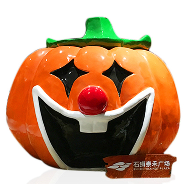 Fashion Giant Fiberglass Halloween Decorative Pumpkin Sculpture Simulated Pumpkin statues for shopping mall