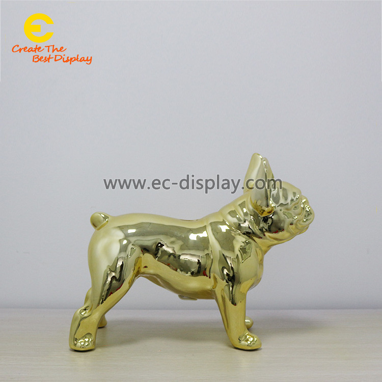 fiberglass life size anime figure statue resin golden polished dog electroplated spraying sculpture props