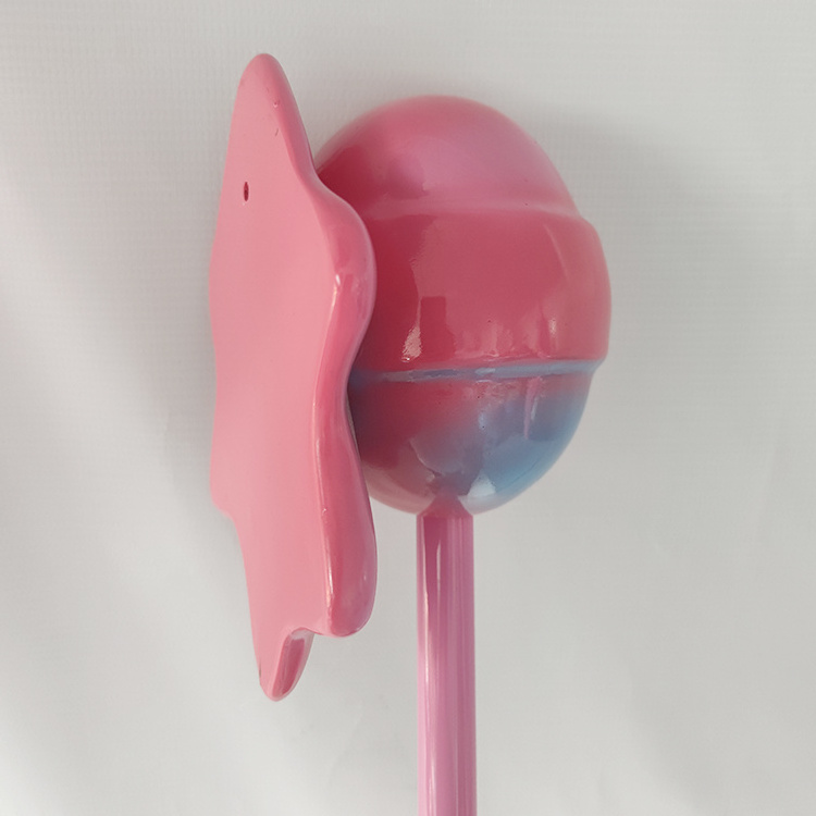 Hanging Pink Lollipop Sculpture For Shop Window Display Candy shop Decor Resin Dessert Statue Props Photo Prop