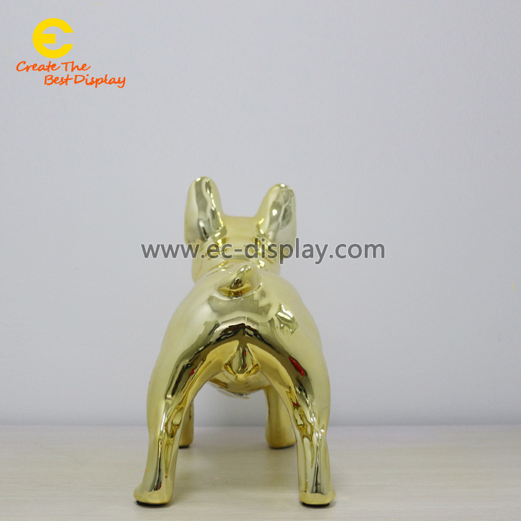 fiberglass life size anime figure statue resin golden polished dog electroplated spraying sculpture props