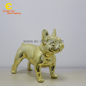 fiberglass life size anime figure statue resin golden polished dog electroplated spraying sculpture props