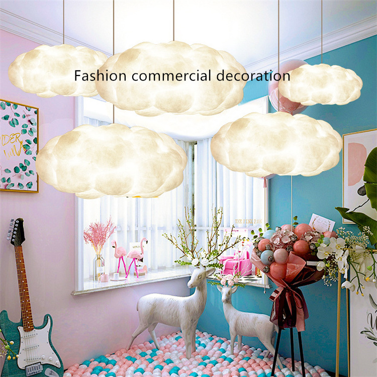 White Cotton Cloud Lighting Decoration Hanging Decorative Cloud for Shop Mall Party Cloud Lights