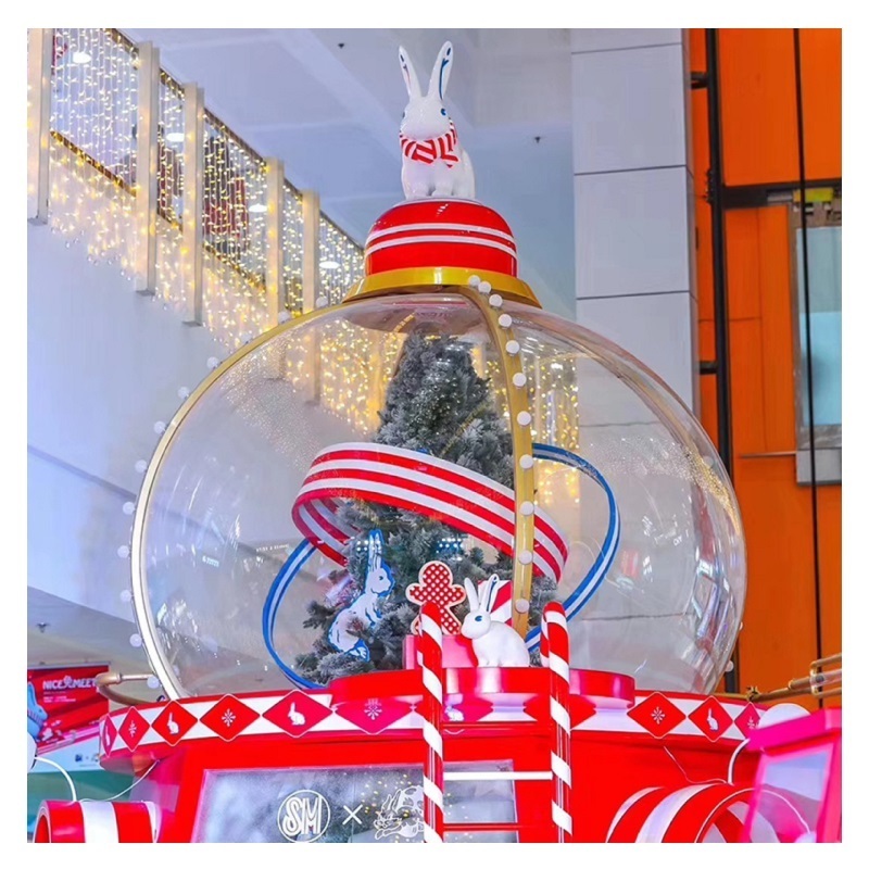 Christmas Giant Acrylic Snow Ball Decoration Mall Snow Ball Decoration Acrylic Ball