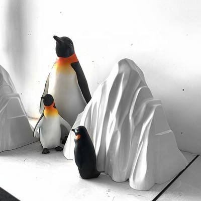 Big fiberglass penguin sculpture window displays animal statues