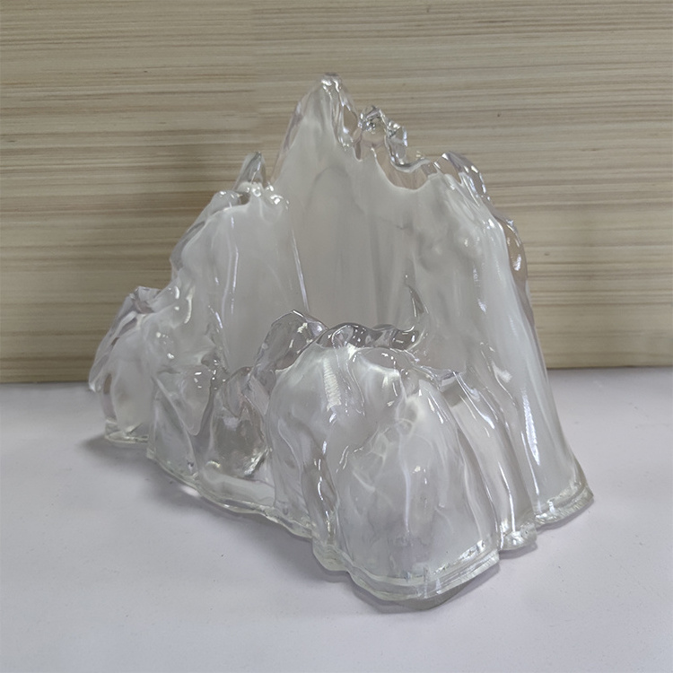 Brand shop window display artificial transparent resin iceberg sculpture Clear resin art crafts with lights