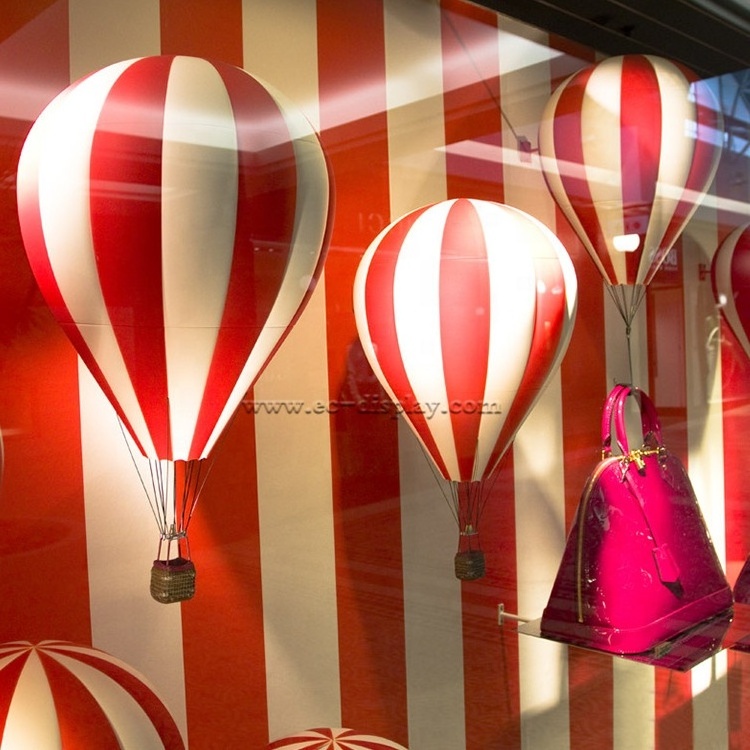 Window Display Fiberglass Balloons Sculpture Hot Air Balloon Decorative Props