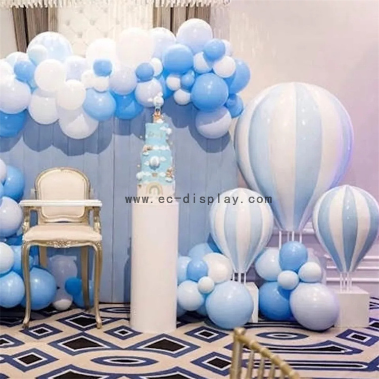 Large Wedding party props blue resin fiberglass hot air balloon display decorations for sale