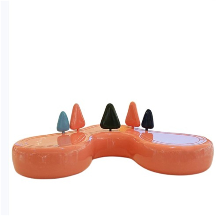 Fashion park furniture fiberglass grove bench shopping mall bench creative shaped bench