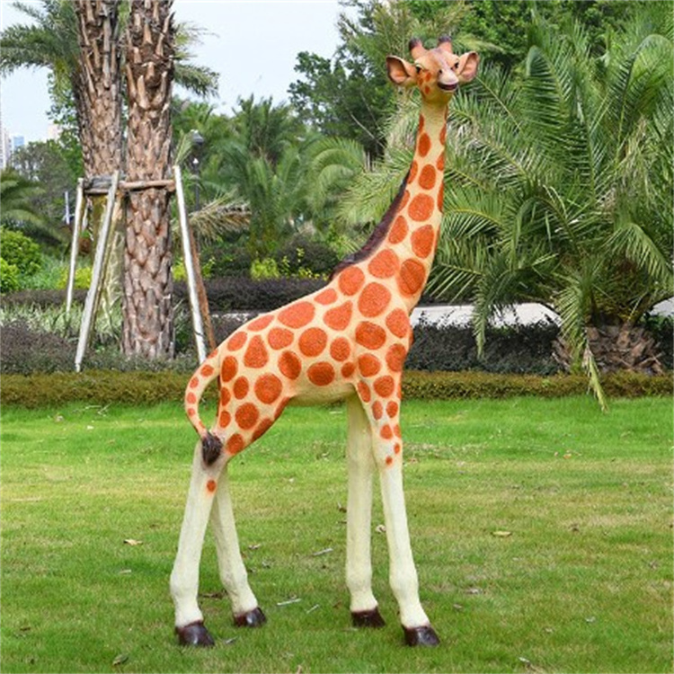 Birthday Party Decor Life Size Resin Animal Giraffe Statue Fiberglass Safari Elephant Props For Jungle Theme Party