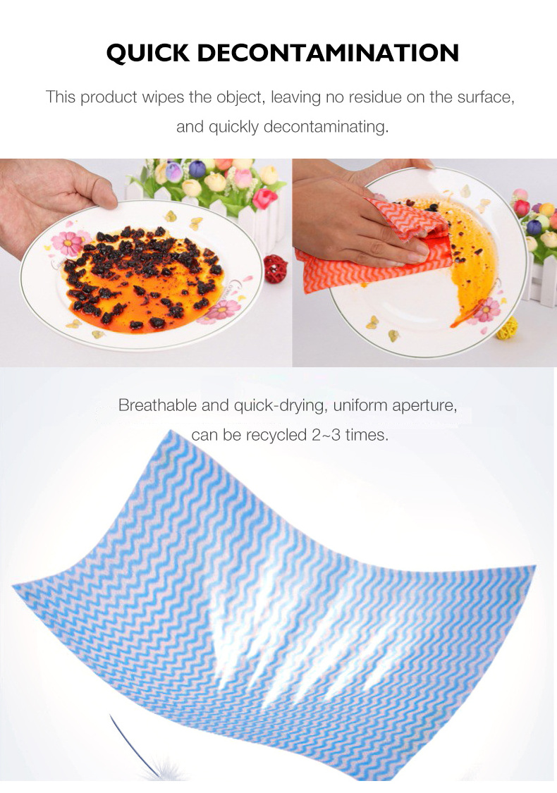 Wholesale Household Lazy Wiping Rags Disposable Cleaning Dish Towels Nonwoven Kitchen Dish Cloth Disposable Cleaning Cloth