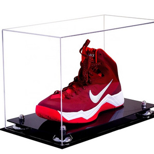 Customize clear acrylic shoes/sneaker display case with black base