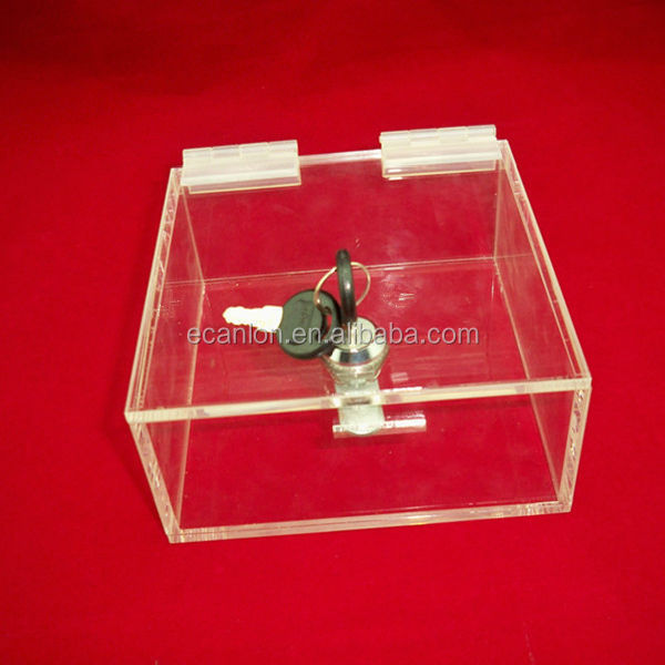 Lockable transparent plexiglass box,plexiglass lock boxes