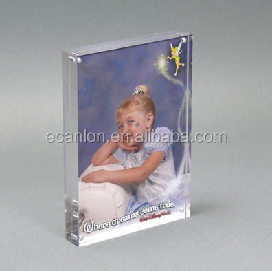 Clear perspex 4x6 frameless picture frames, magnetic clear acrylic picture frame