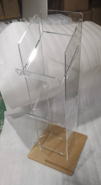 Disassembled transparent commercial floor magazine rack acrylic magazine holder