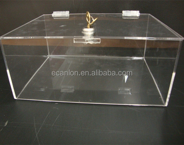 Lockable transparent plexiglass box,plexiglass lock boxes