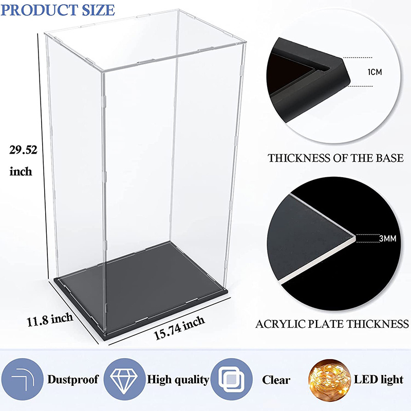 Acrylic Display Case for Collectibles Assemble Clear Acrylic Display Box for Lego Alternative Acrylic Case for Display Toys