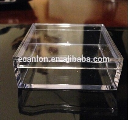 Factory supply clear acrylic boxes with flip lid, plexiglass box with lid and custom logo