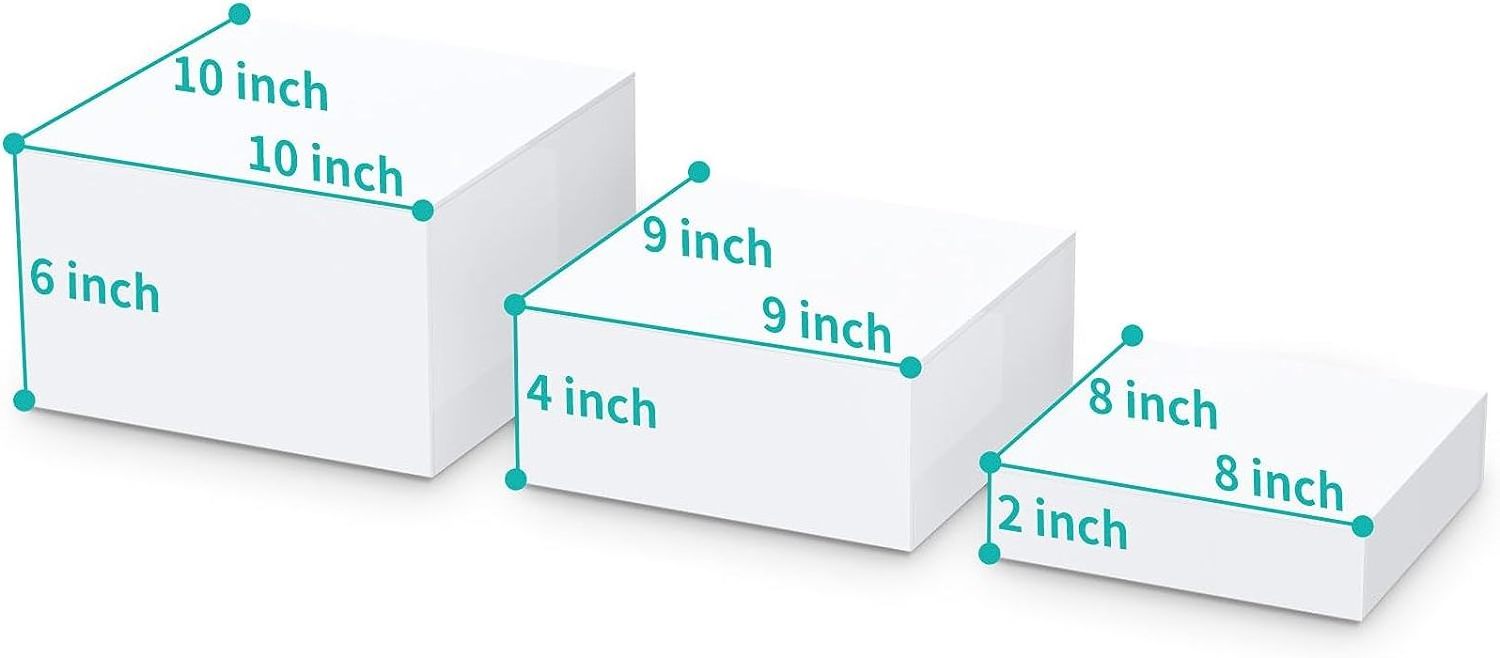 China custom White Square Acrylic Riser Cube Cold Meal Stand Tea break Cake Snack Rack Acrylic Buffet Food Display Risers