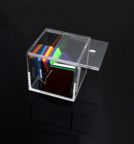 Factory supply clear acrylic boxes with flip lid, plexiglass box with lid and custom logo