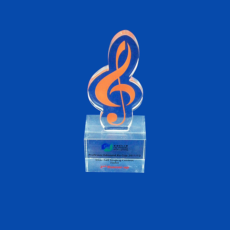 Custom Plexiglass music award plaques, acrylic awards for music