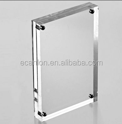 Clear perspex 4x6 frameless picture frames, magnetic clear acrylic picture frame