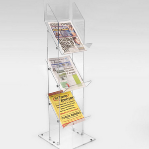 Disassembled transparent commercial floor magazine rack acrylic magazine holder