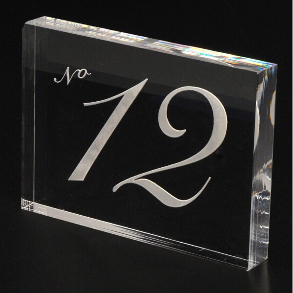 Customized acrylic number plate table number stand