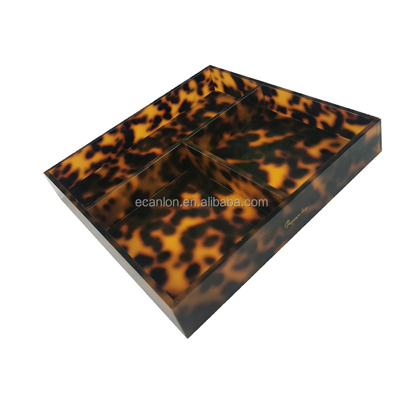 Custom  pantherine acrylic cosmetics tray for bed, pantherine acrylic bed tray