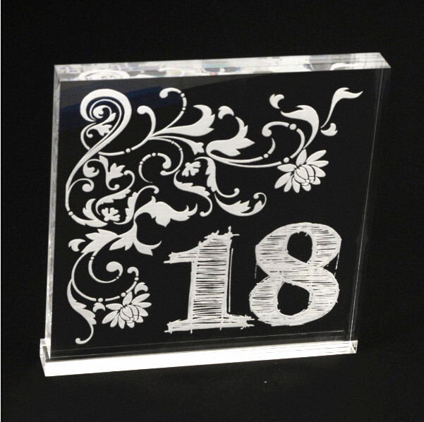 Customized acrylic number plate table number stand