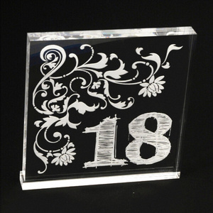 Customized acrylic number plate table number stand