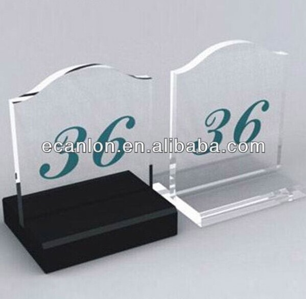 Customized acrylic number plate table number stand