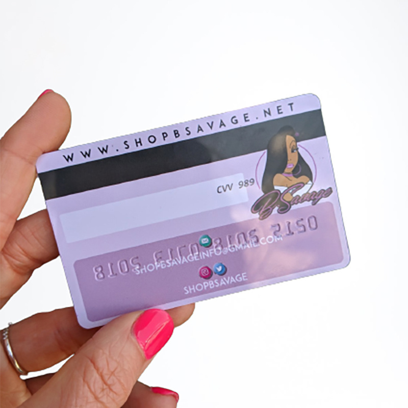 High Quality Pvc Business Card Visa Credit Card Size Business Card with Embossed Number