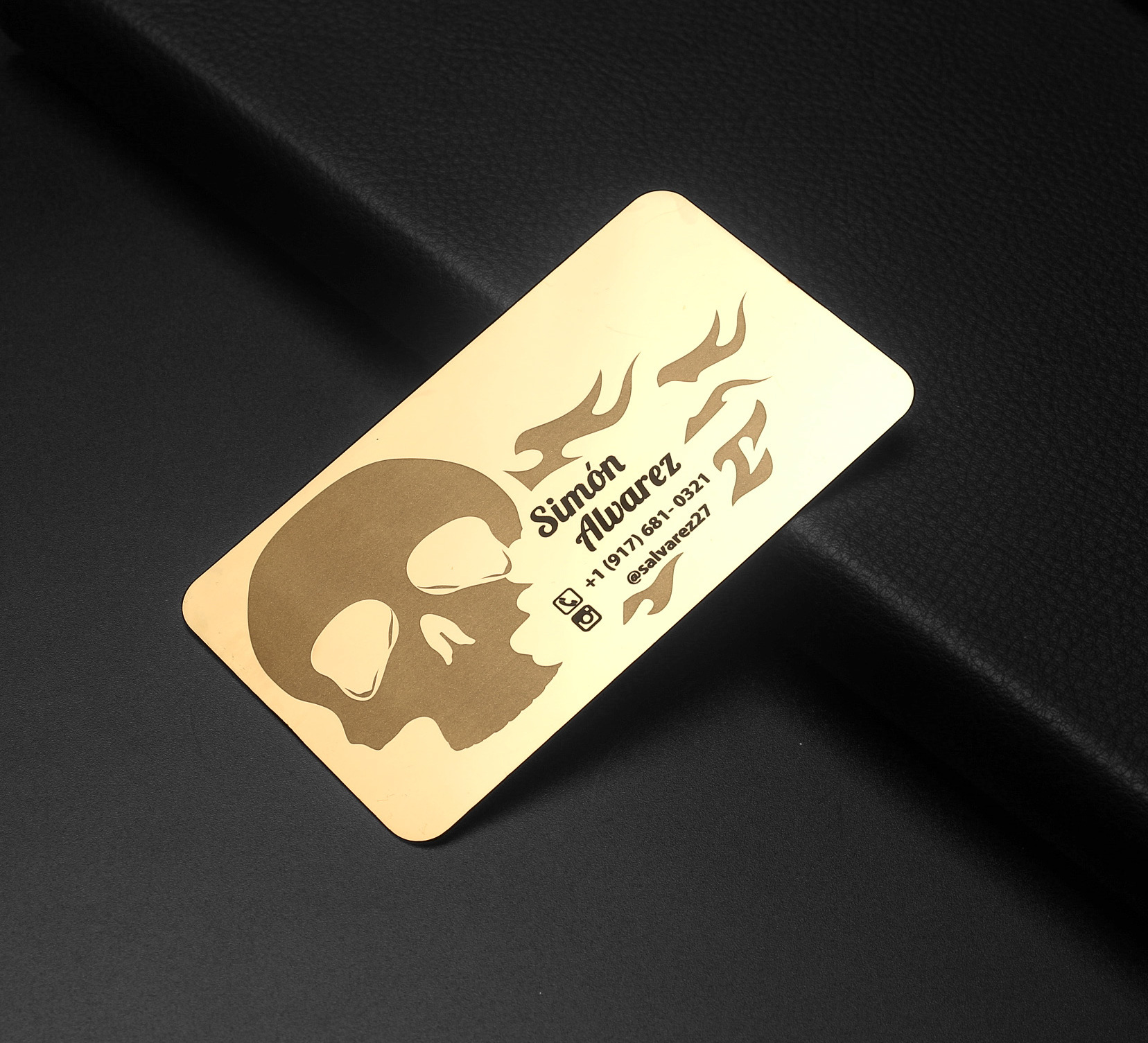 Frosted metal membership card plating gold stainless steel card custom metal business card