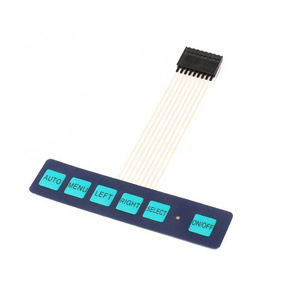 Display Switch Matrix Keyboard Membrane Key Control Panel 6 Key Membrane Switch with Light