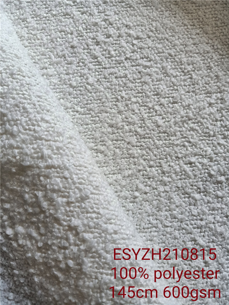 In Stock White 600gsm Lamb Wool Look Heavyweight Boucle Sofa Fabric For Furniture Textile