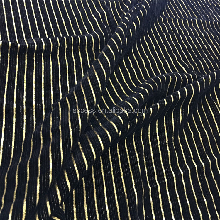 ECCESS HOT Sale Nylon Rayon Lurex Blended Stripe Silk Velvet Upholstery Fabric for Curtain Cushion cover