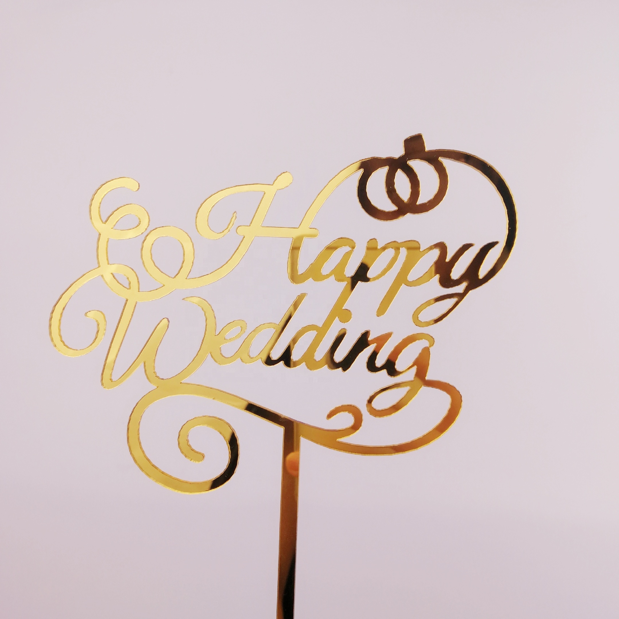 Happy wedding acrylic cake topper for wedding decoration wedding cake topper