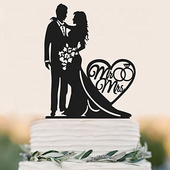 Happy wedding acrylic cake topper for wedding decoration wedding cake topper